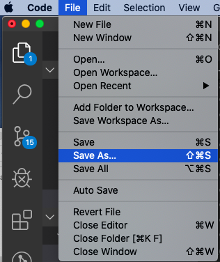File menu